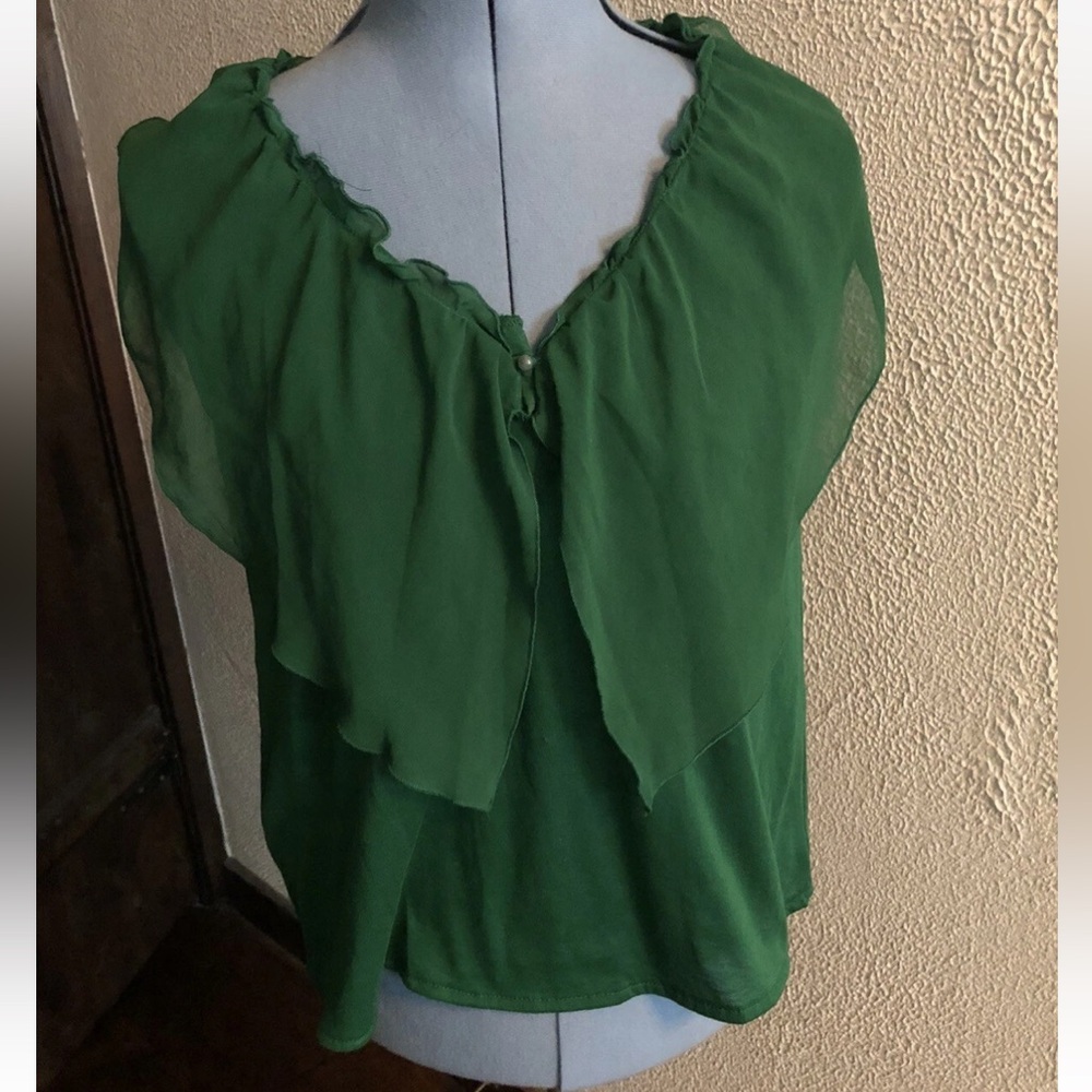 MNG by Mango Emerald Green Layered Blouse